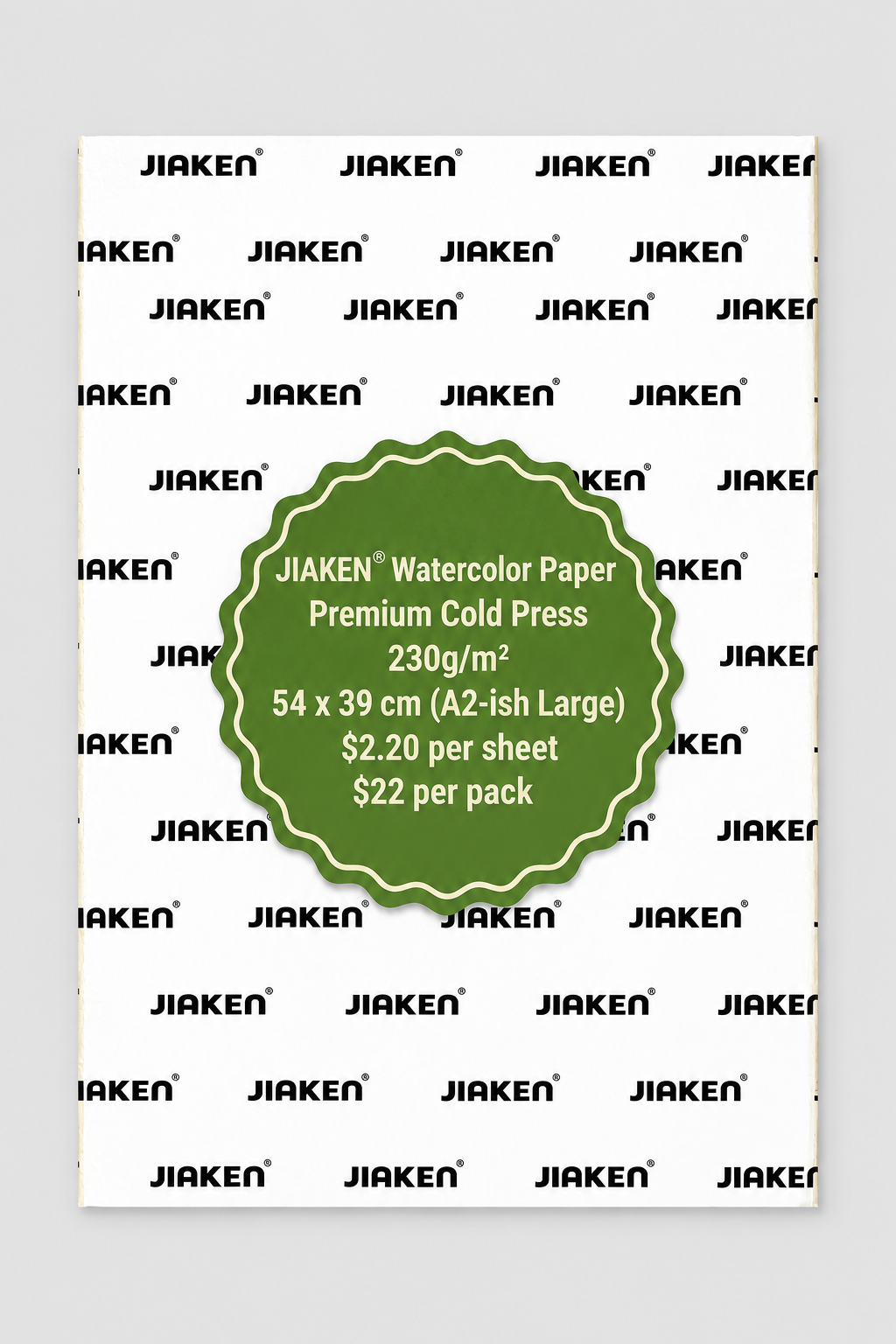 JIAKEN Professional Watercolor Paper 230g 54 X 39 CM 10 sheets/pack
