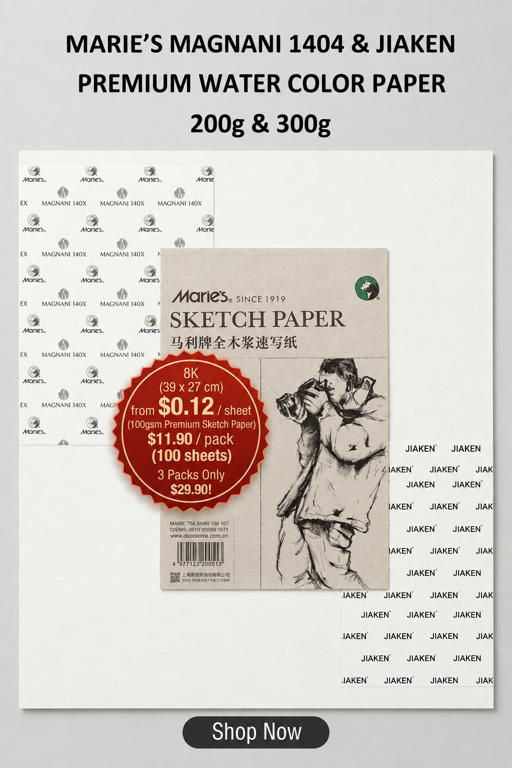 Marie's Premium Sketch Paper 39 X 27 CM 100gsm with 100 sheets/pack