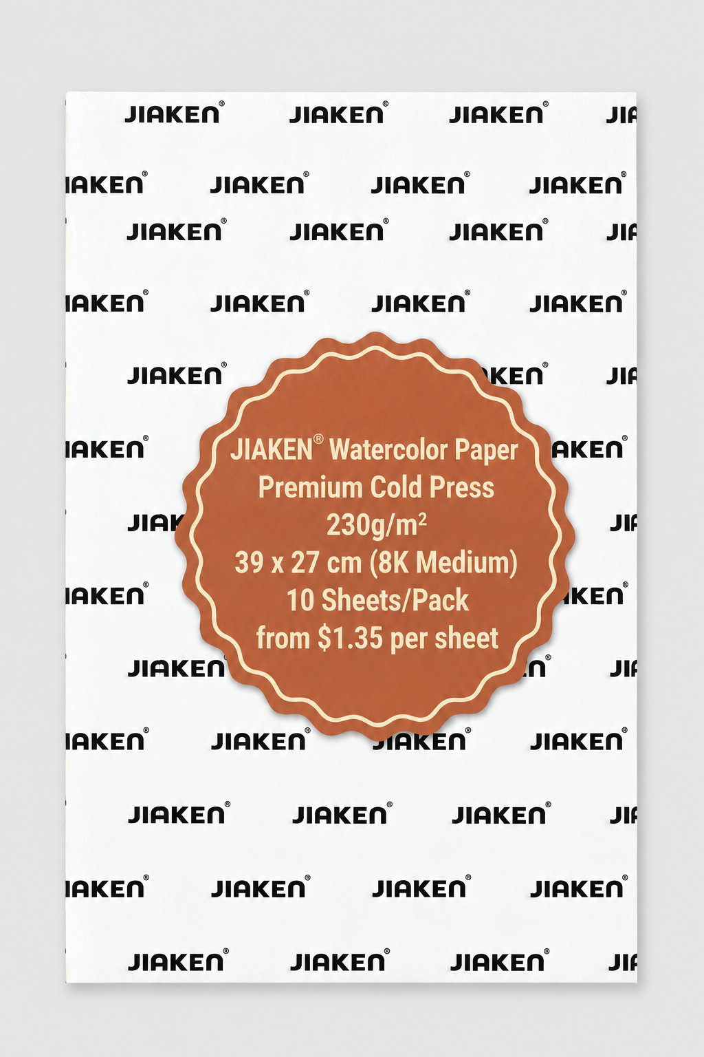 JIAKEN Professional Watercolor Paper 230g 39 X 27 CM 10sheets/pack
