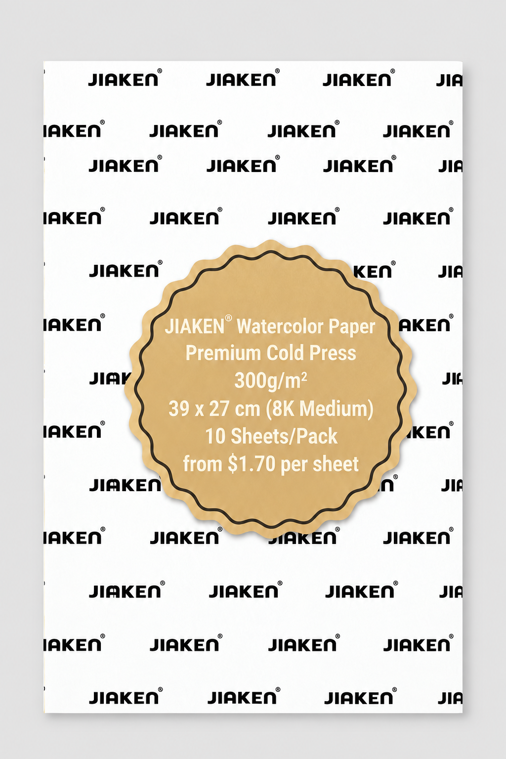 JIAKEN Professional Watercolor Paper 300g  39 X 27 CM 10 sheets/pack