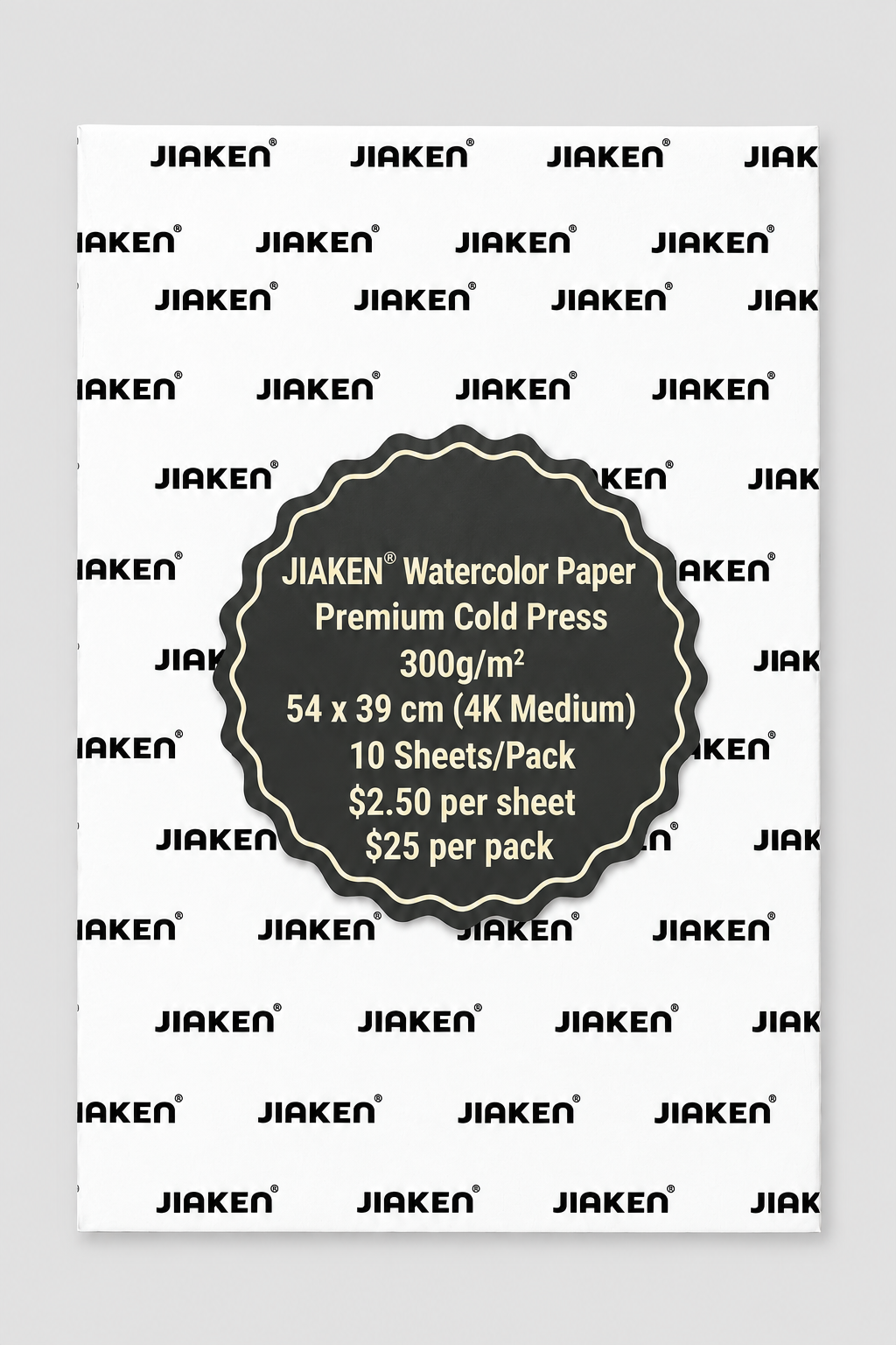 JIAKEN Professional Watercolor Paper 300g 54 X 39 CM 10 sheets/pack