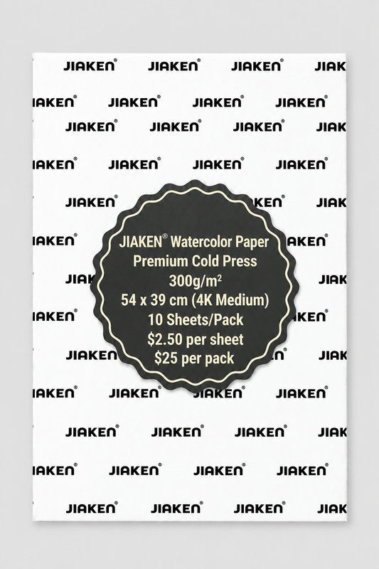 JIAKEN Professional Watercolor Paper 300g 54 X 39 CM 10 sheets/pack